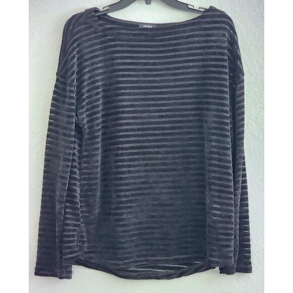 SWEATER/TOP-JONES NEW YORK-Black-Sheer-Long Sleeve-Lightweight-Size LARGE - Picture 1 of 11